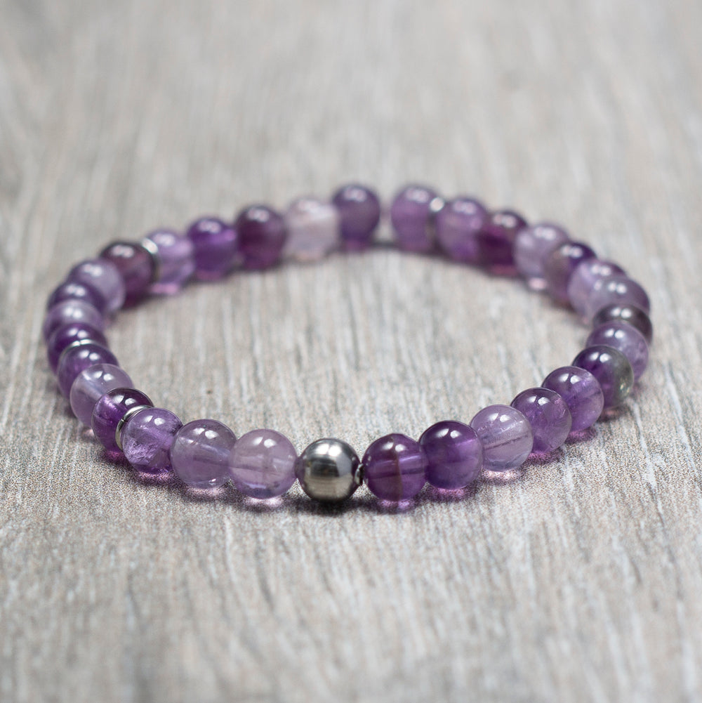 Bracelet d'améthyste - couleur mauve