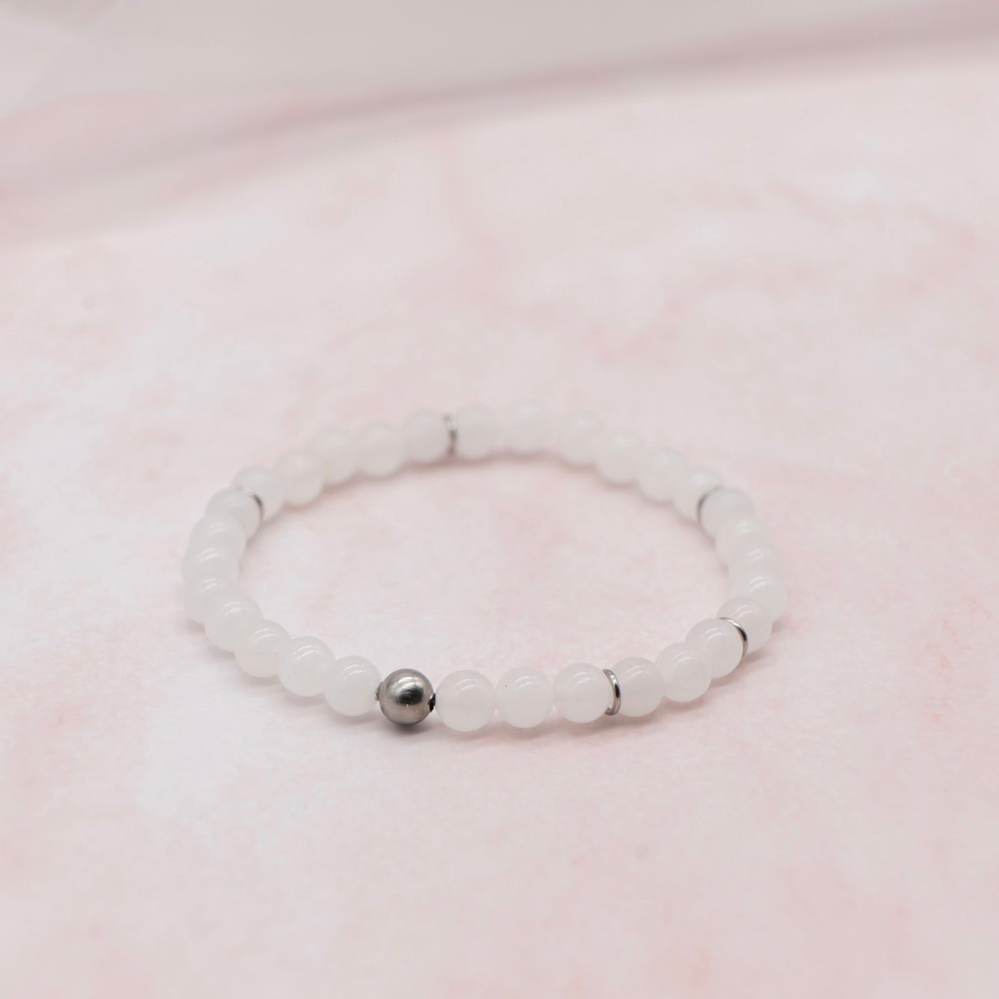 Bracelet Blanc de blanc pierre de jade - Ovie Bijoux